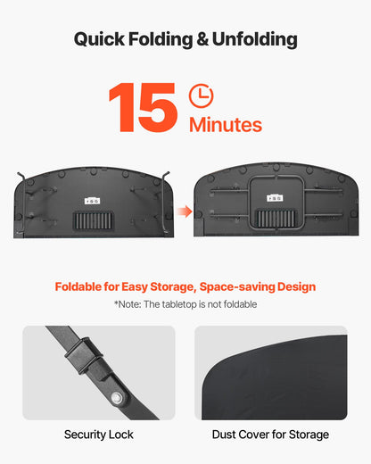 VEVOR 10 Player Poker Table Foldable, Portable Folding Card Board Game Table, Blackjack Texas Holdem Table with Padded Rails and Stainless Steel Cup Holders,Blue (84 in), Casino Leisure Table