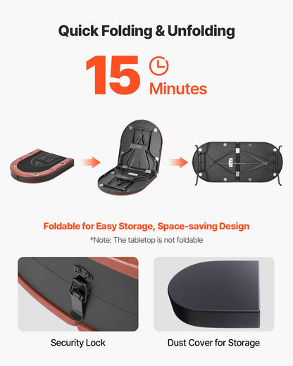 VEVOR 10 Player Poker Table Foldable, Portable Folding Card Board Game Table, Blackjack Texas Holdem Table with Padded Rails and Stainless Steel Cup Holders,Blue (84 in), Casino Leisure Table