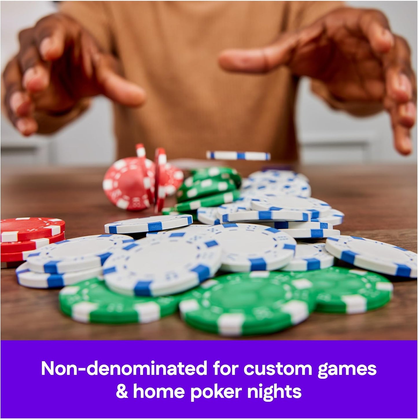 Spin Master Games, Cardinal Classics, 100-Piece Poker Chips Set, Classic Family Board Game, Poker Set for Beginners & Experts, Kids & Family, 2-10 Players, Stocking Stuffer Gift Ideas for Ages 8 & Up