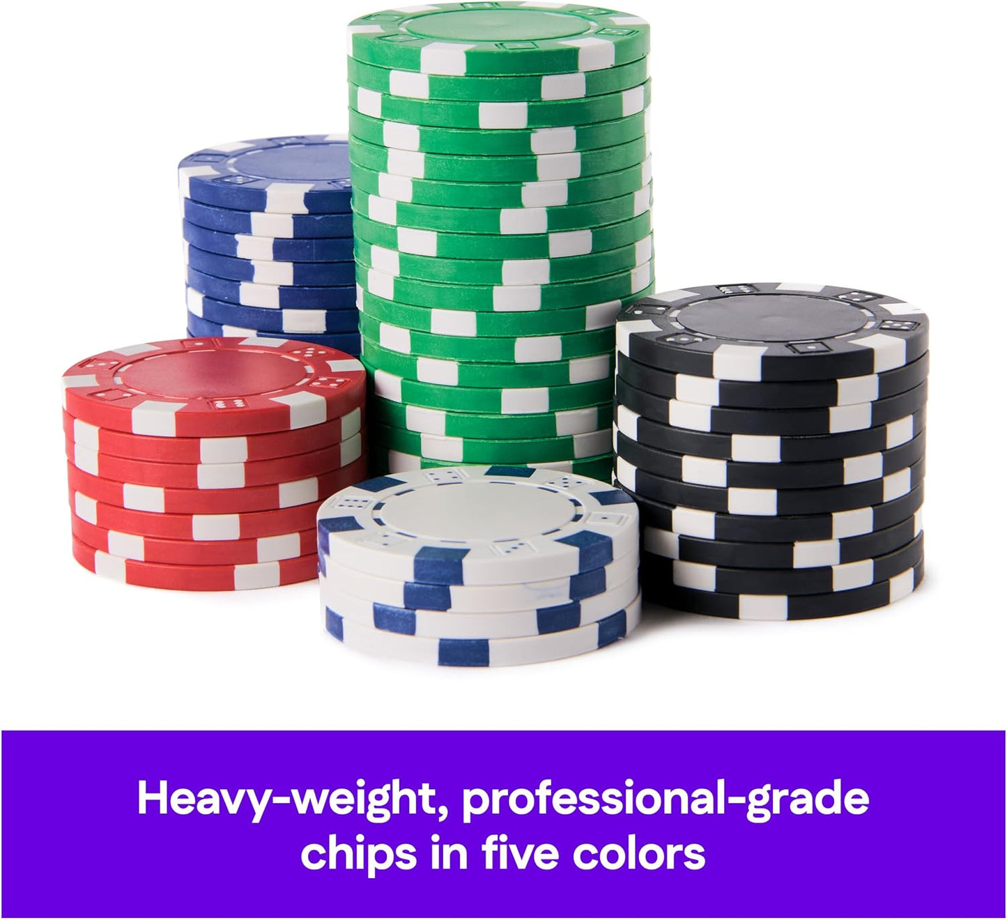 Spin Master Games, Cardinal Classics, 100-Piece Poker Chips Set, Classic Family Board Game, Poker Set for Beginners & Experts, Kids & Family, 2-10 Players, Stocking Stuffer Gift Ideas for Ages 8 & Up