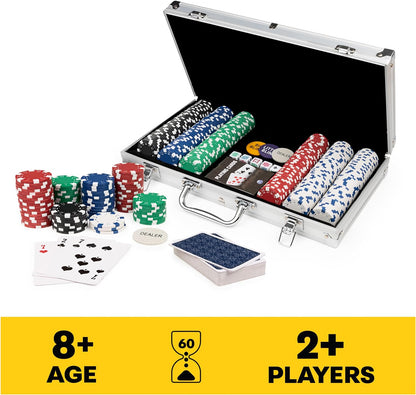 Spin Master Games, Cardinal Classics, 300-Piece Poker Set with Aluminum Carrying Case & Professional Weight Chips & Poker Dice, for Ages 8+