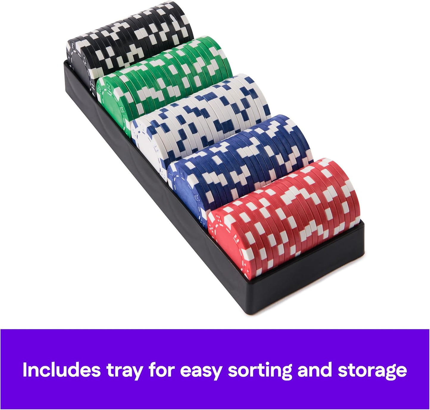 Spin Master Games, Cardinal Classics, 100-Piece Poker Chips Set, Classic Family Board Game, Poker Set for Beginners & Experts, Kids & Family, 2-10 Players, Stocking Stuffer Gift Ideas for Ages 8 & Up