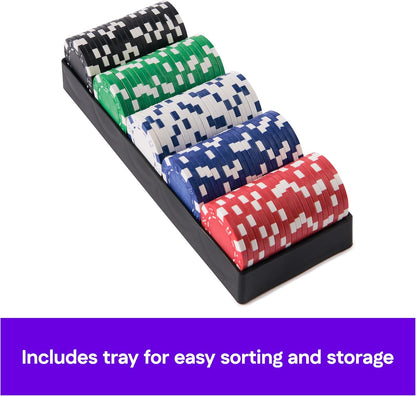 Spin Master Games, Cardinal Classics, 100-Piece Poker Chips Set, Classic Family Board Game, Poker Set for Beginners & Experts, Kids & Family, 2-10 Players, Stocking Stuffer Gift Ideas for Ages 8 & Up