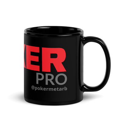 POKER PRO Black Glossy Mug