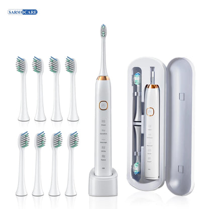 Smart Sonic Electric Toothbrush Ultrasound IPX7 Rechargeable Tooth Brush 5 Mode Smart Time Whitener Teethbrush  S100