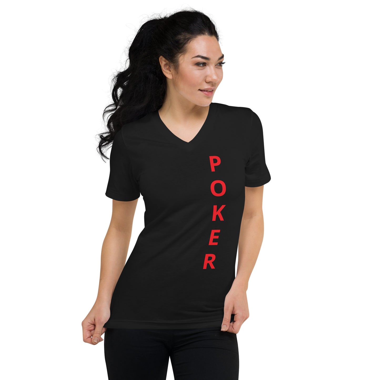 POKER Unisex Short Sleeve V-Neck T-Shirt