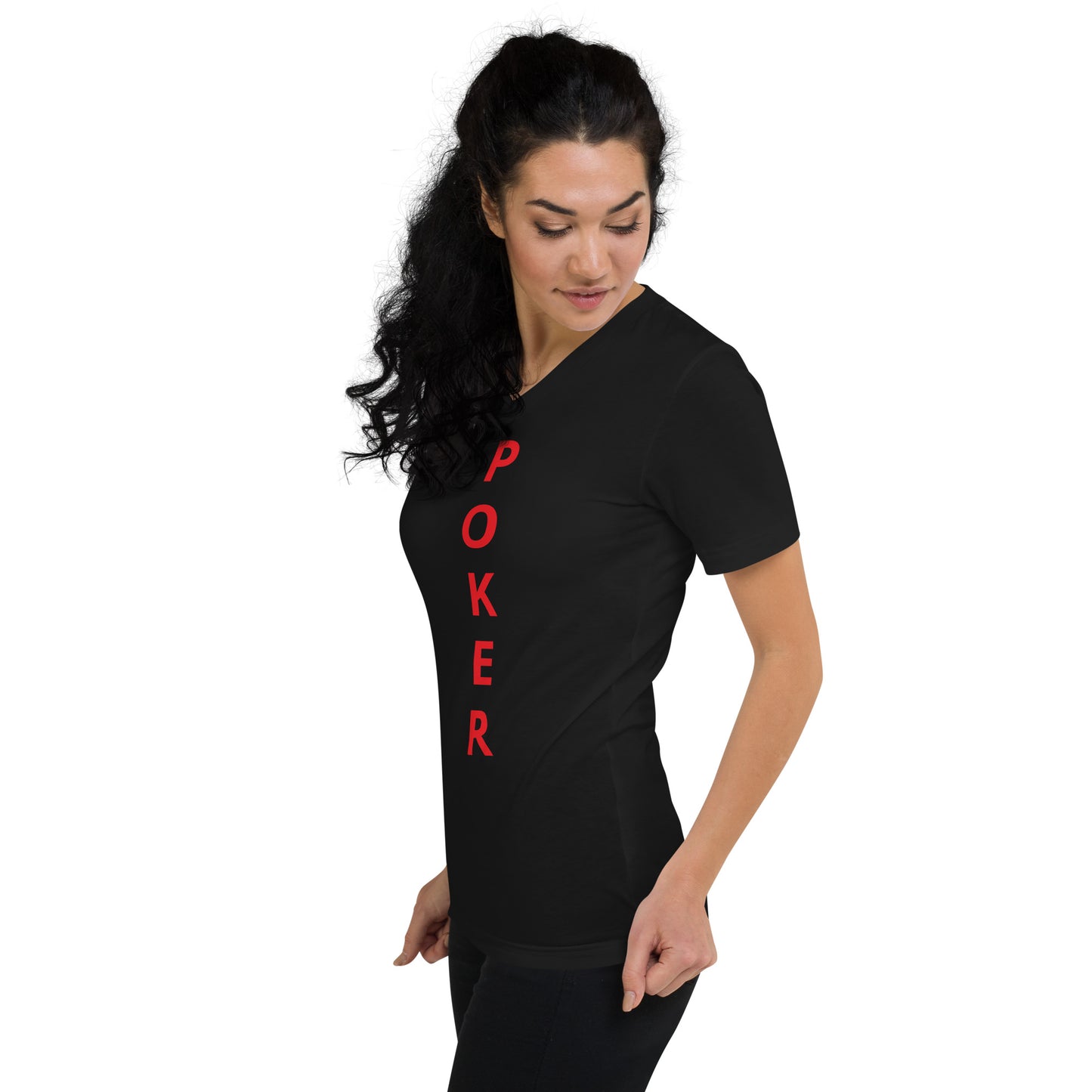 POKER Unisex Short Sleeve V-Neck T-Shirt